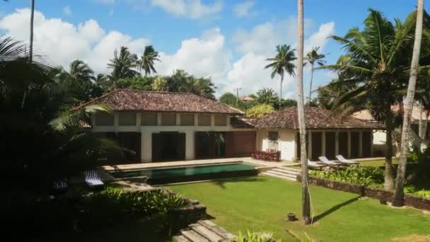 Vidéo Drone Luxe Villa Rétro Sur Île Bord Mer Avec — Video