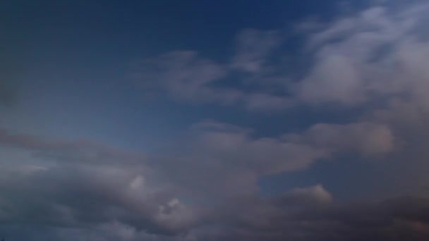 Wolken Treiben Zeitraffer Himmel Tag Nacht Übergang Mit Weichen Bis — Stockvideo
