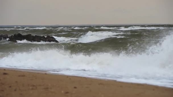 Poder Bruto Naturaleza Imágenes Mar Tormentoso Ideal Para Predicción Del — Vídeo de stock