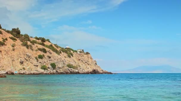 Abgelegene Bucht Bietet Ruhige Meereslandschaft Freizeit Reisethema Das Mediterrane Küstenpanorama — Stockvideo