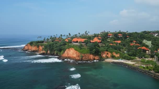 Exclusive Villas Lush Greenery Secluded Beaches Emerald Waters Aerial View — Stock Video