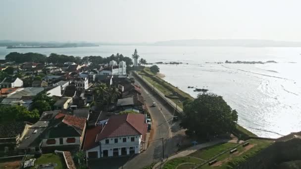 프로젝트를 스리랑카 Galle Fort 스리랑카의 역사적인 건축물 해안선을 보여주는 — 비디오