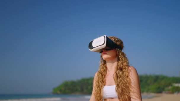 Obținerea Liniștii Prin Meditație Virtuală Îmbunătățirea Stării Bine Decorul Coastă — Videoclip de stoc