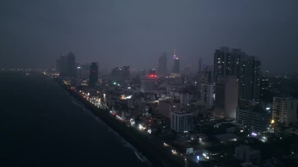 Luchtfoto Stadsbeeld Video Geschikt Voor Reizen Stedelijke Ontwikkeling Nachtelijke Thema — Stockvideo