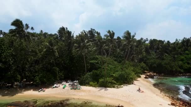 2023 Мириам Бей Шри Ланка Тайный Пляж Вид Воздуха Спокойный — стоковое видео