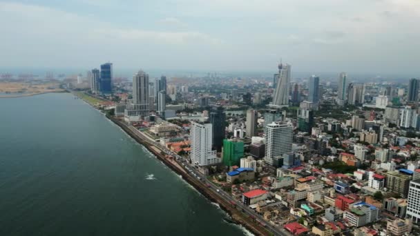 Dynamic Metropolis Real Estate Development Sri Lanka Aerial View Colombo — Stock Video