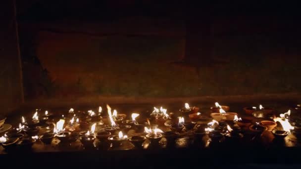 Devotional Flames Burn Steadily Signifying Enlightenment Hope Prayer Peace Tradition — Stock Video