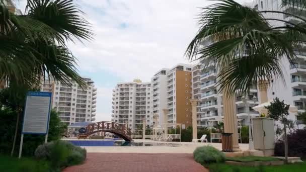 2021 Iskele Nordzypern Caesar Resort Ideale Investitionsimmobilie Moderne Wohnanlage Pool — Stockvideo