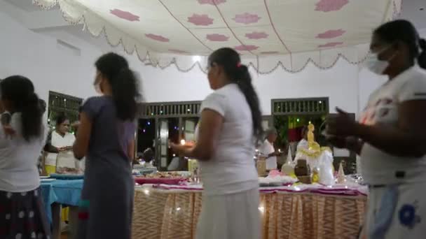 2023 Mirissa Sri Lanka Bandaramulla Temple Religious Ceremony Festival Devotees — Stock Video