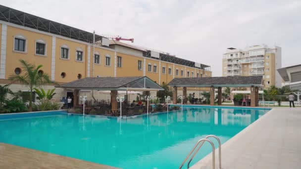 2021 Iskele Nordzypern Caesar Resort Luxuriöses Resort Pool Mit Gästen — Stockvideo