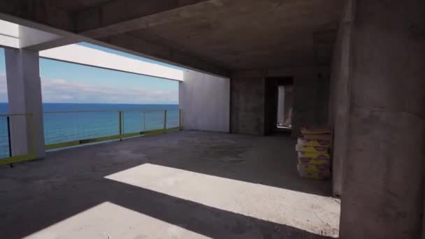 완성되지 지면에 오프닝 수평선 Ocean View Beachfront 부동산 프로젝트 — 비디오