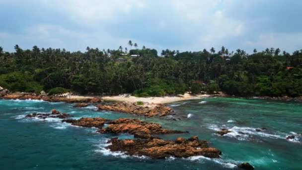 2023 Mirissa Bay Sri Lanka Plage Secrète Vue Aérienne Plage — Video