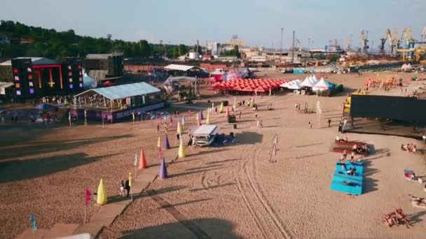 2021 Festival Cidade Mariupol Ucrânia Participantes Desfrutam Atividades Fest Oceano — Vídeo de Stock