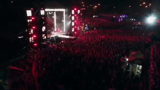 2021 Mariupol City Festival Ukraine Fans Tanzen Freien Band Spielt — Stockvideo