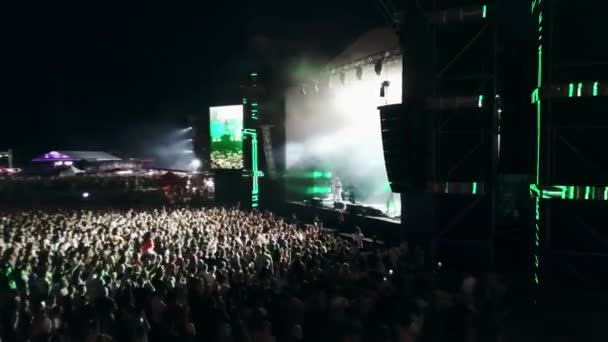 2021 Mariupol City Festival Ukraine Vue Aérienne Nocturne Festival Musique — Video
