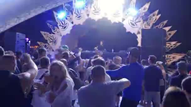 2021 Mariupol City Festival Ukraina Scen Med Ljus Puls Med — Stockvideo