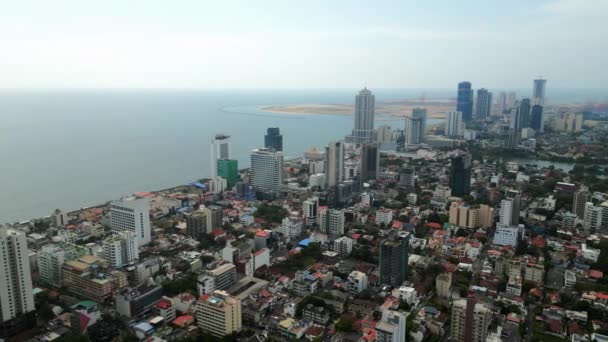 Highrise Planificación Urbana Desarrollo Día Paisaje Urbano Aéreo Colombo Horizonte — Vídeo de stock