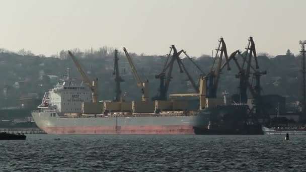 Operações Marítimas Industriais Logística Navegação Imagens Históricas Estaleiro Azov Mostram — Vídeo de Stock