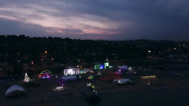 2021 Mariupol City Festival Ucrania Evento Zumbido Cielo Atardecer Complementa — Vídeo de stock