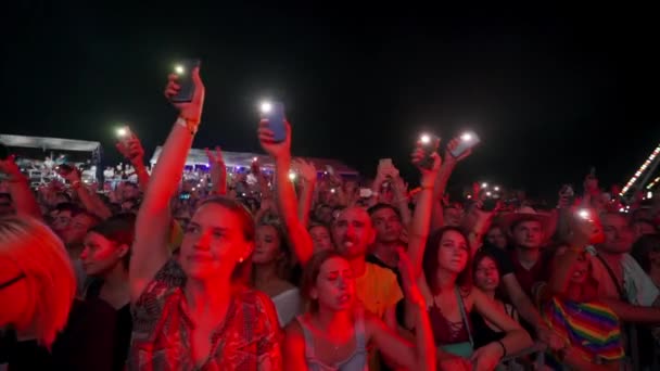 2021 Mariupol City Festival Ukraina Fani Cieszą Się Koncertem Żywo — Wideo stockowe