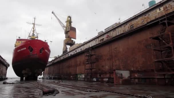 Denizcilik Endüstrisi Tersane Işçiliği Tersane Inşaatı Tadilat Bakım Işleri Kuru — Stok video