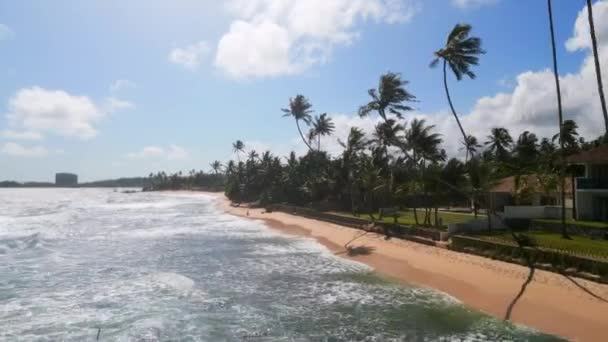 Luchtfoto Van Het Tropische Strand Exotisch Paradijselijke Eiland Met Eindeloze — Stockvideo