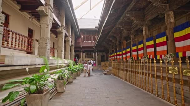 2023 Kandy Sri Lanka Sri Dalada Maligawa Ancien Temple Bouddhiste — Video