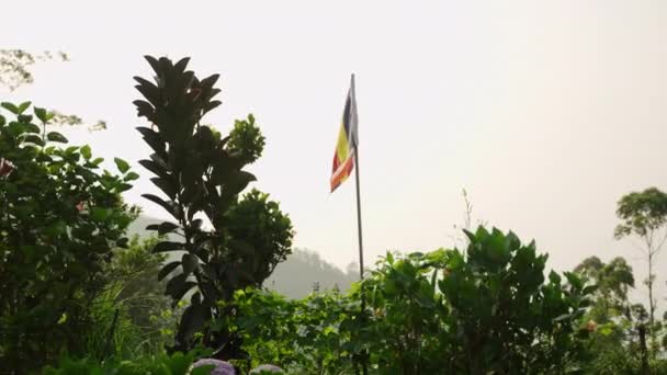 Symbolic National Icon Waves Gently Breeze Sri Lankan Flag Flutters — Stockvideo