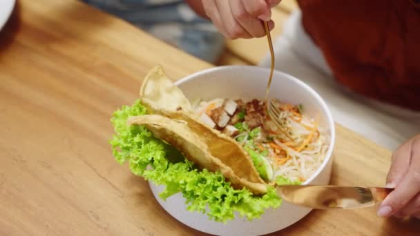 Вкусная Здоровая Веганская Еда Идеально Подходит Кулинарного Блога Образа Жизни — стоковое видео
