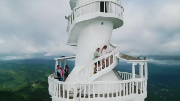 2023 Ambuluwawa Tower Sri Lanka Flygfoto Turisterna Klättra Spiral Ambuluwawa — Stockvideo