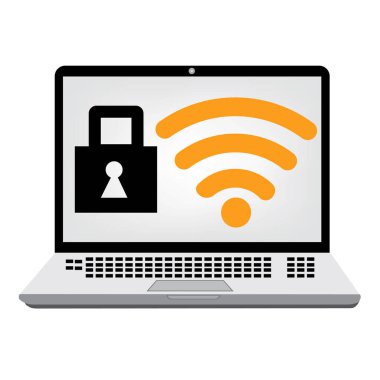 Wifi koruma klipsi sanat vektörü illüstrasyonu