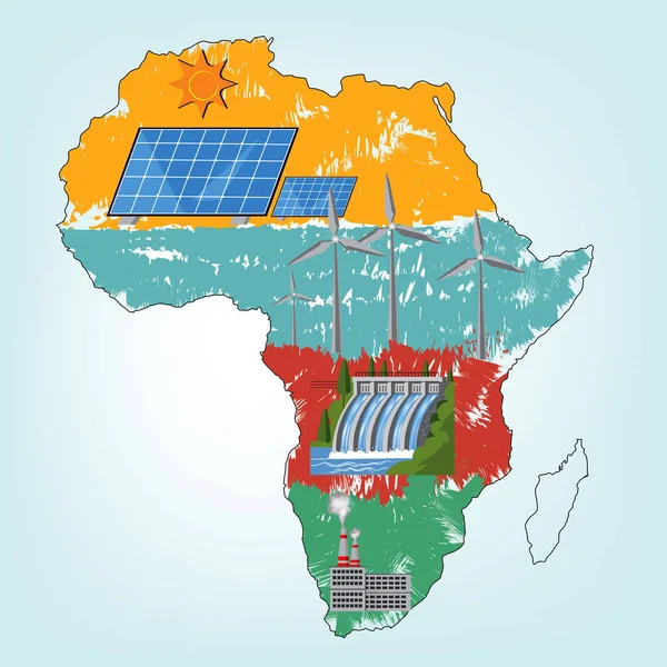 Africa Vettore Delle Scorte Energia Rinnovabile — Vettoriale Stock