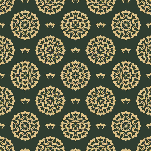 Seamless oriental luxurious vector damask pattern in Ottoman Style with Islamic stylized flower motifs. Use for fabric prints, weaving, knitting, home decoration, fashion design and bedding.