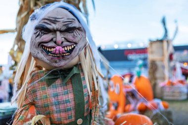 Bu ürkünç yaşlı korkuluk Cadılar Bayramı mısır labirentiniz için mükemmel bir dekorasyon. Mısır sapları arasında ürkütücü varlığı yüzünden konuklarınızı korkutacağı kesin..