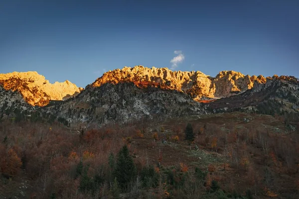 Beautiful nature valley landscape of alpine and alps in Valbone, Albania.