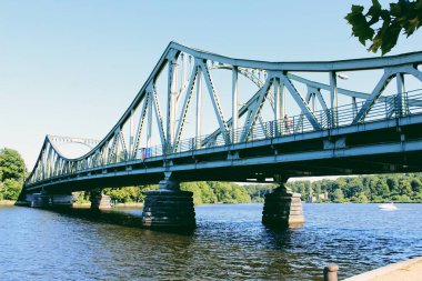 The Glienicke Bridge Between Berlin and Potsdam on a Clear, Blue Day. High quality photo clipart