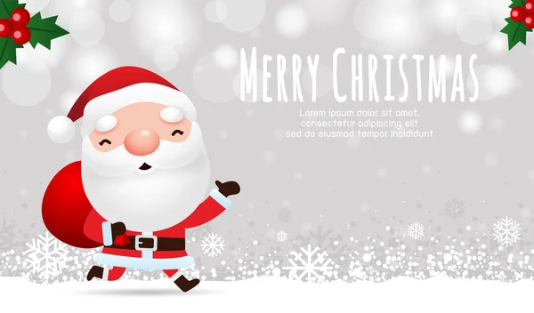 Feliz Navidad Feliz Año Nuevo Celebraciones Navidad Con Santa Claus — Vector de stock