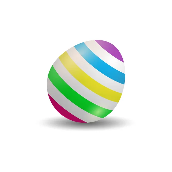 Пасхальное Яйцо Красочный Счастливая Пасха Фестиваль Окрашенные Яйца Изолированы Белом — стоковый вектор