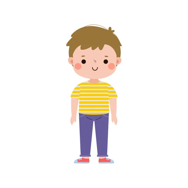 Criança Feliz Personagem Desenho Animado Estilo Plano Criança Pequena Bonito —  Vetores de Stock