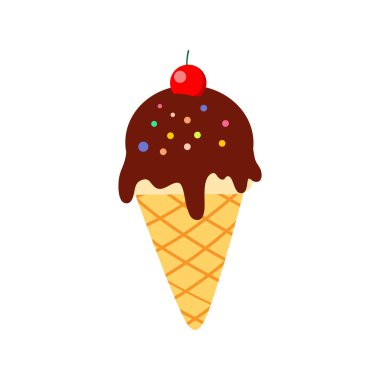 Dondurmalar lezzetli tatlı yaz dondurmaları dondurma külahları ve lolipop ikonu ağ, tasarım ve beyaz arkaplan üzerine baskı için izole edilmiş vektör çizimi