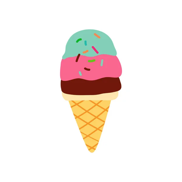 Παγωτά Νόστιμο Γλυκό Καλοκαίρι Λιχουδιά Sundaes Παγωτό Χωνάκια Και Εικονίδιο — Διανυσματικό Αρχείο