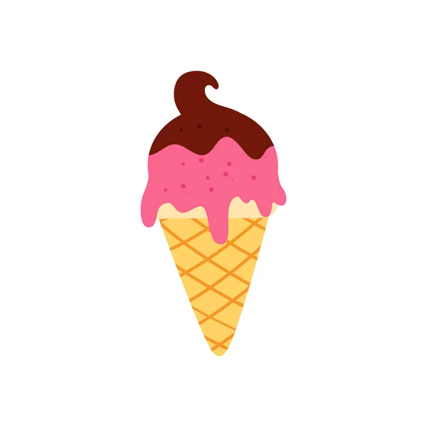 Helados Sabrosos Delicias Dulces Verano Helados Conos Helado Icono Aislado — Vector de stock