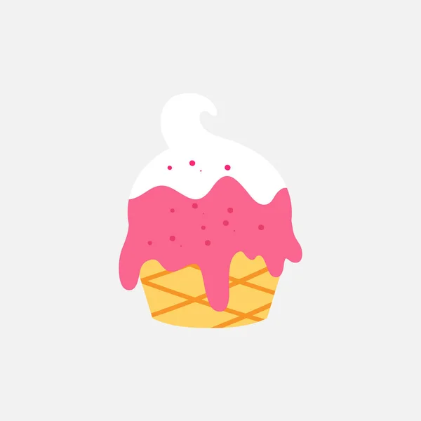 アイスクリームおいしい甘い夏の珍味日曜日アイスクリームコーンと人気のアイコン孤立ベクトルイラスト用ウェブ デザイン 印刷のための白い背景 — ストックベクタ