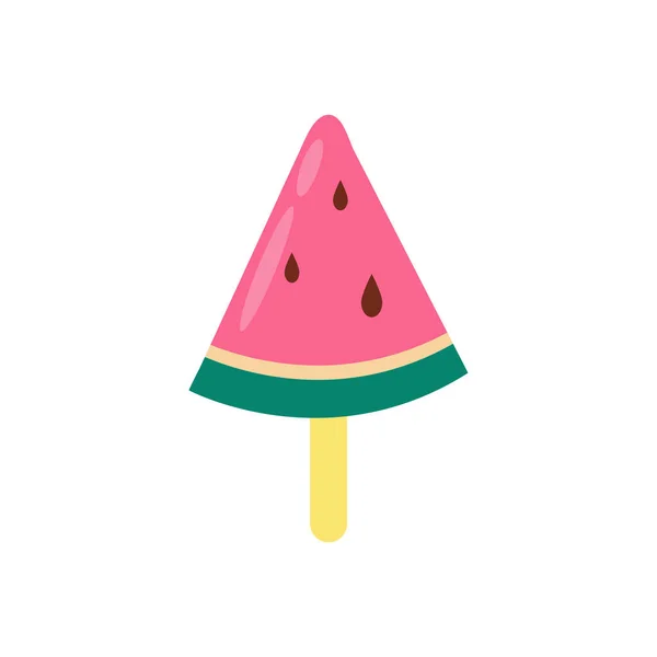 Watermelon Ice Creams Tasty Sweet Summer Delicacy Sundaes Ice Cream — Stock Vector