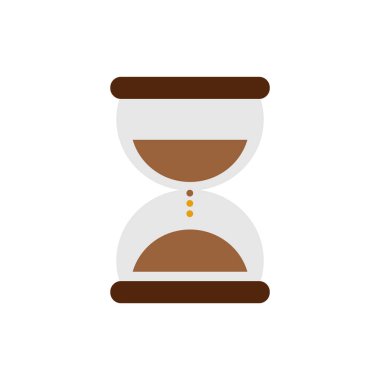 Kum saati simgesi düz tasarım çizgi film biçimi elementi izole edildi