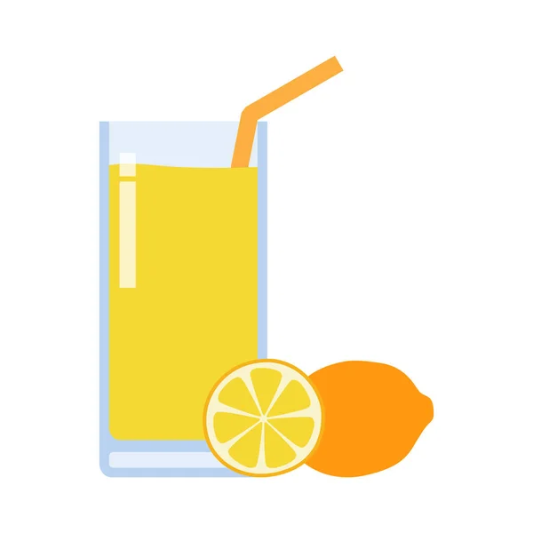 Значок Лимонного Соку Елемент Плоского Стилю Ізольований Білому Фоні Векторні — стоковий вектор
