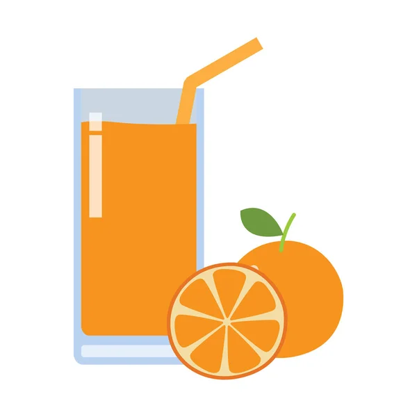 Oranžová Šťáva Ikona Plochý Styl Prvek Izolovaný Bílém Pozadí Vektorové — Stockový vektor