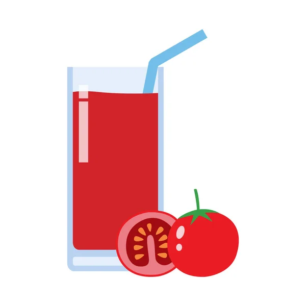 Ikona Soku Pomidorowego Płaski Element Stylu Izolowane Białym Tle Wektor — Wektor stockowy