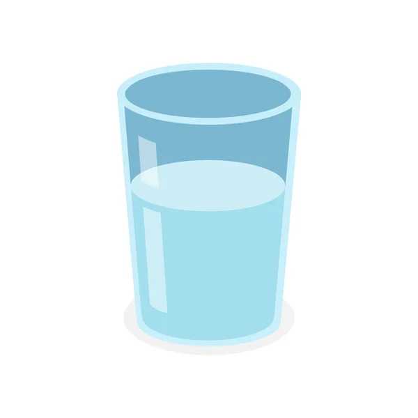 Vidro Água Água Potável Vidro Transparente Azul Preenchido Com Ícone — Vetor de Stock
