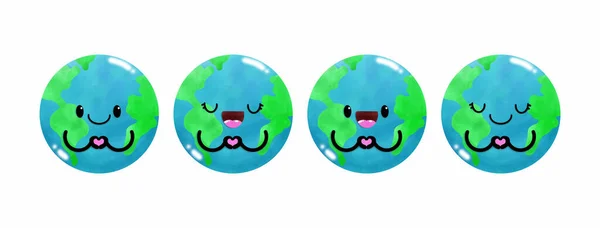 Gruppe Welt Aquarell Emotion Element Welt Umwelt Tag Retten Sie — Stockvektor